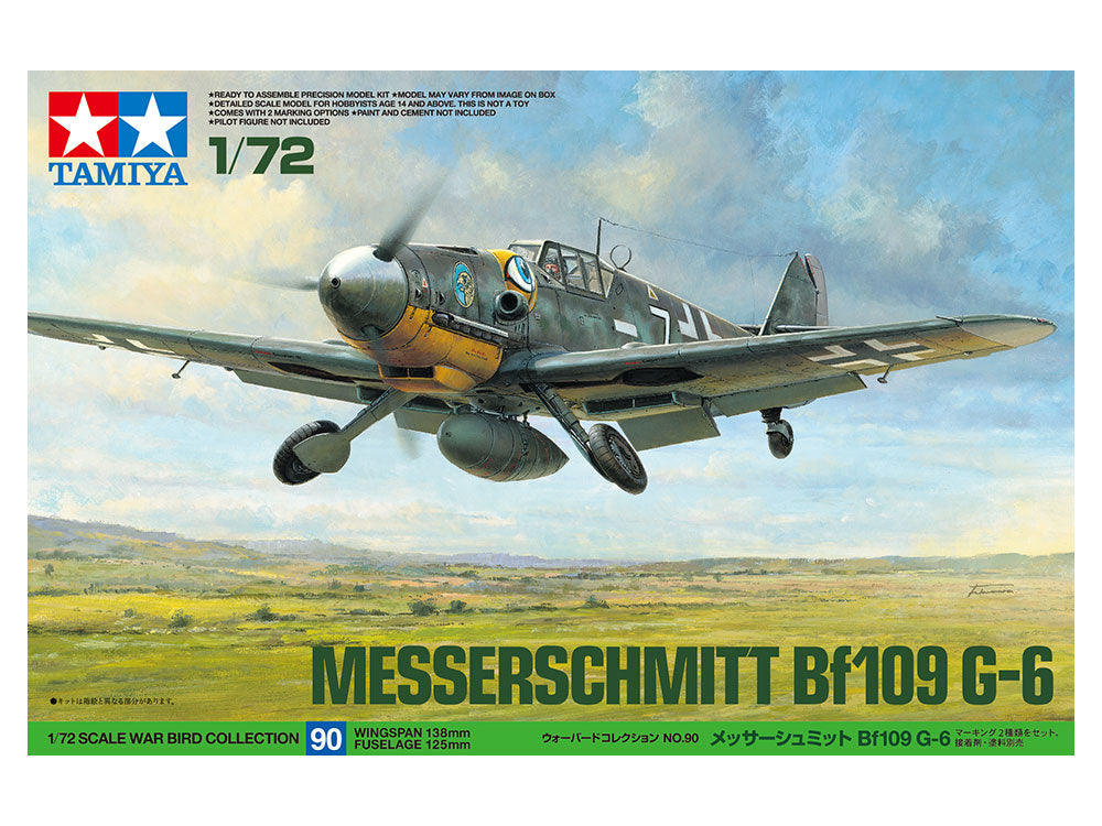 Tamiya 1:72 Messerschmitt Bf109 G-6 plastic Model Kit Tamiya
