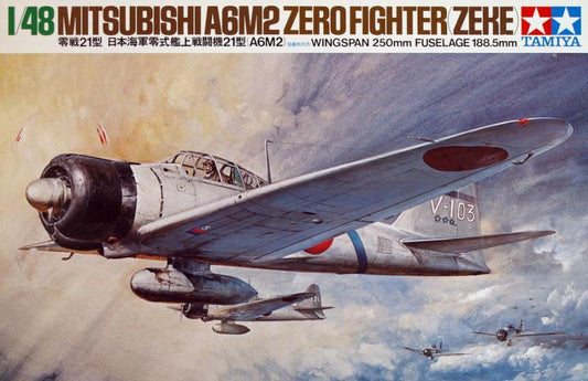 Tamiya 1/48 Mitsubishi A6M2 Zero Fighter Zeke Plastic Model Kit Tamiya
