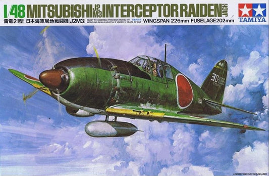 Tamiya 1/48 Mitsubishi J2/M3 Interceptor Raiden (Jack) Plastic Model Kit Tamiya