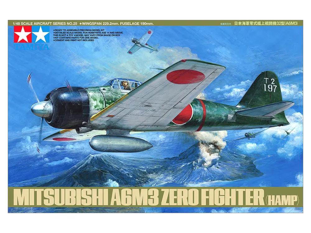 Tamiya 1:48 MITSUBISHI A6M3 ZERO FIGHTER (HAMP) Plastic Model Kit