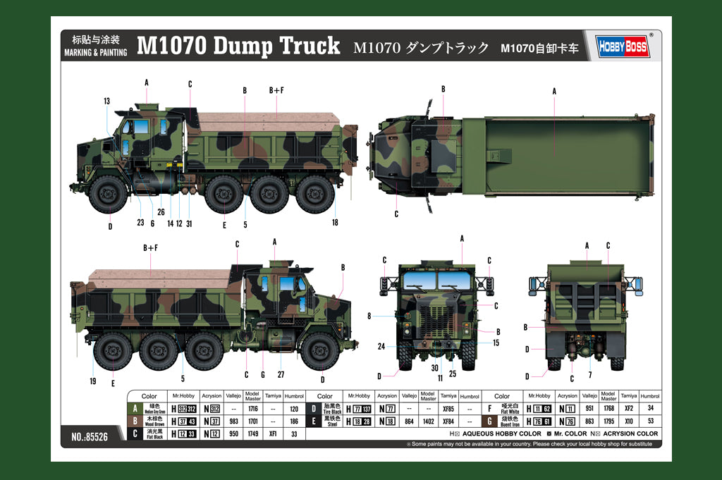 HobbyBoss 1/35 M1070 Dump Truck Plastic Model Kit