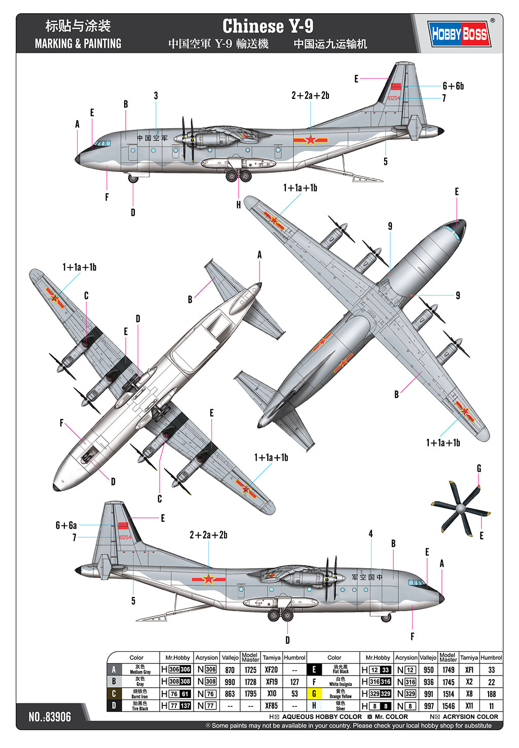 HobbyBoss 1/144 Chinese Y-9 Plastic Model Kit