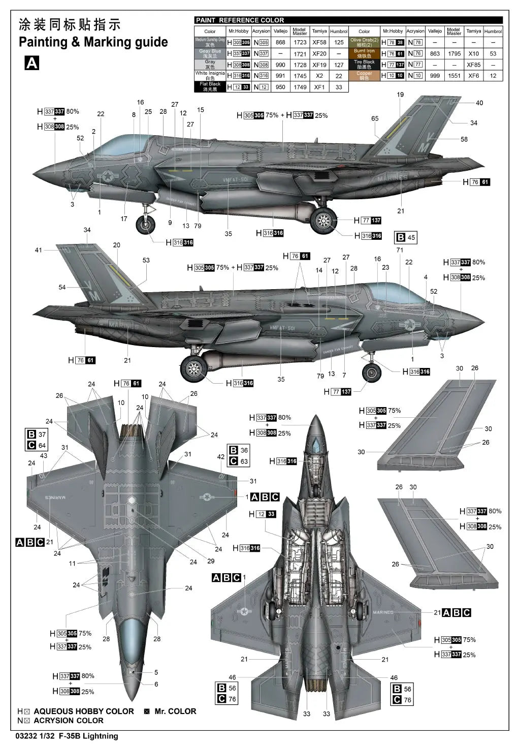 Trumpeter 1/32 F-35B Lightning Plastic Model Kit Trumpeter