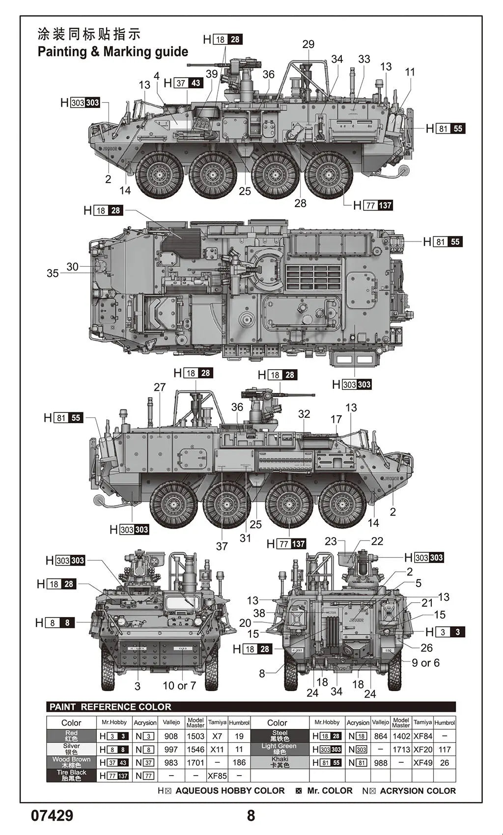 Trumpeter 1/72 US M1135 Stryker NBC RV Plastic Model Kit Trumpeter