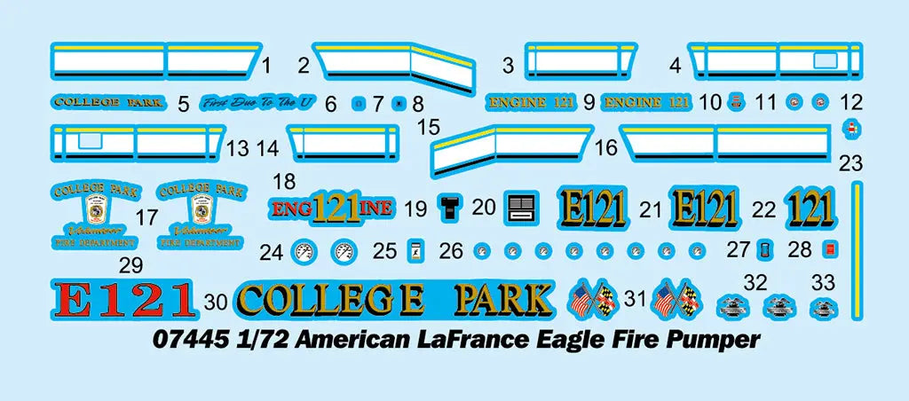 Trumpeter 1/72 American LaFrance Eagle Fire Pumper Plastic Model Kit Trumpeter