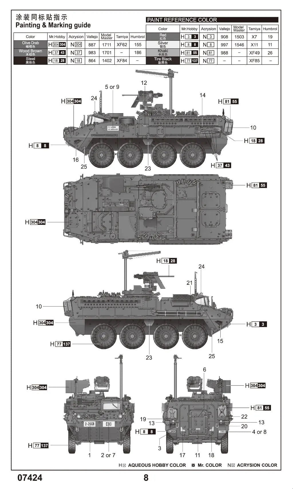 Trumpeter 1/72 US Army M1131 Stryker FSV Plastic Model Kit Trumpeter