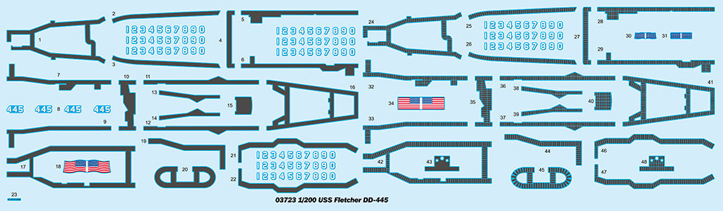 Trumpeter 1/200 USS Fletcher DD-445 Plastic Model Kit Trumpeter