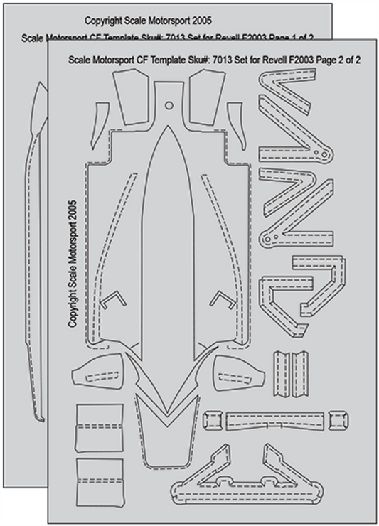 Scale Motorsport 1:24 Ferrari F2003 CF Template Set Scale Motorsport