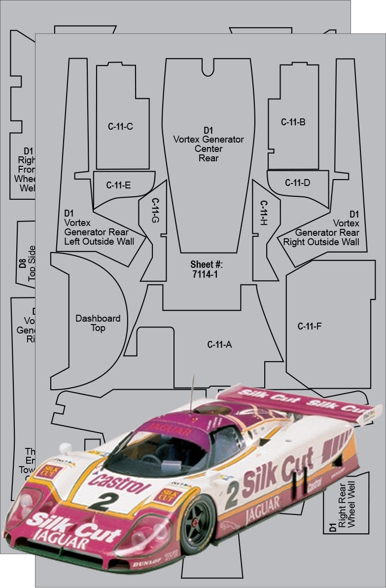 Scale Motorsport 1/24 Jaguar XJR 9LM Composite Fiber Template Set Scale Motorsport