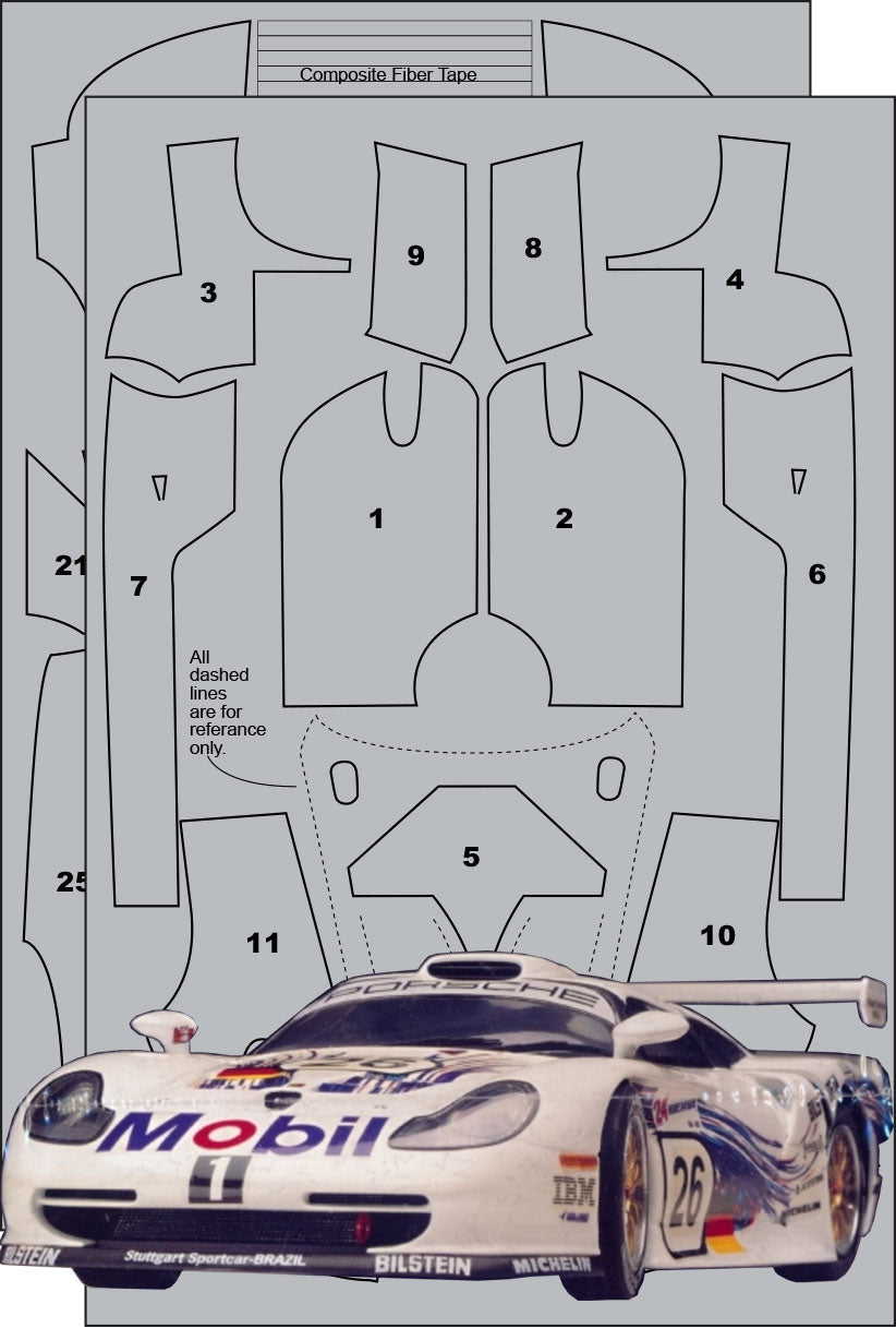 Scale Motorsport 1/24 Porsche 911 GT-1 EVO Le Mans Full Carbon Jacket Scale Motorsport