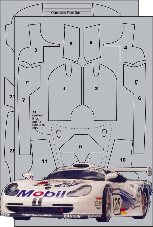 Scale Motorsport 1/24 Porsche 911 GT-1 EVO Le Mans Full Carbon Jacket Scale Motorsport