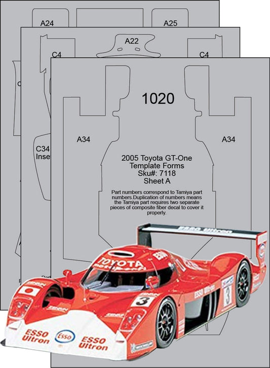 Scale Motorsport 1/24 Toyota GT-One TS020 Carbon Fibre Template Set Scale Motorsport