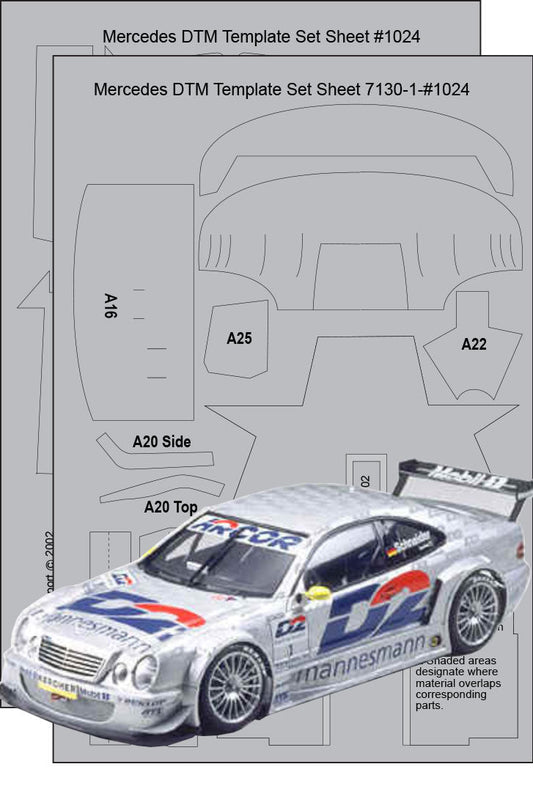 Scale Motorsport 1/24 Mercedes DTM Carbon Fibre Template Set Scale Motorsport