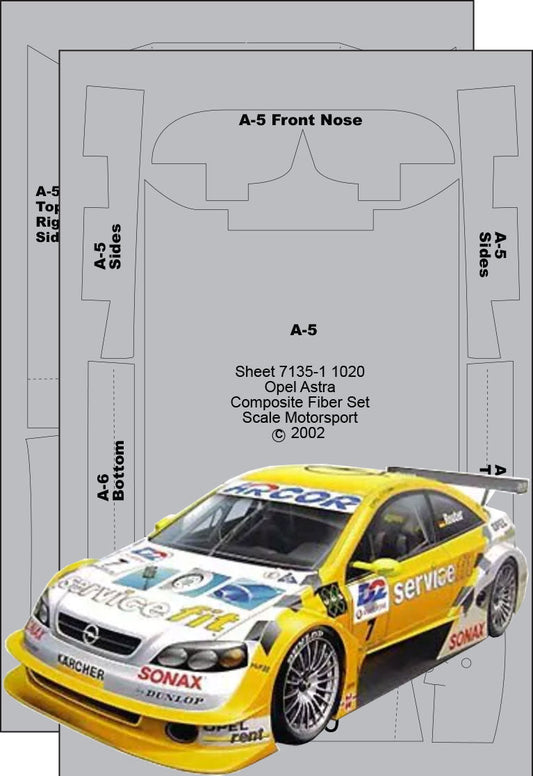 Scale Motorsport 1/24 Opel Astra DTM Composite Fiber Template Set Scale Motorsport