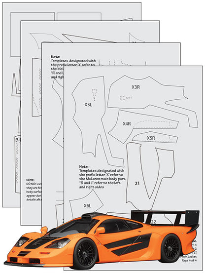 Scale Motorsport 1/24 McLaren F1 GTR 1997 LT Carbon Fibre Template Set Scale Motorsport