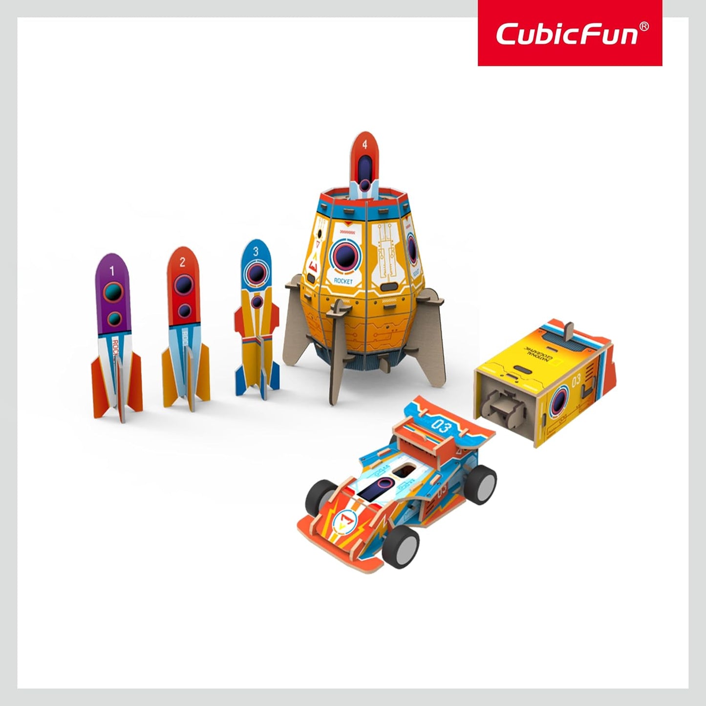 Cubic Fun National Geographic 2 in 1 Blast-Off Rocket & Racing Car Cubic Fun
