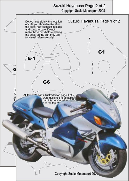 Scale Motorsport 1/12 Suzuki Hayabusa GSX1300R Fibre Template Set Scale Motorsport