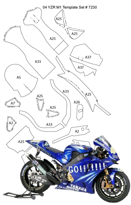 Scale Motorsport 1/12 Yamaha YZR-M1 '04 Fibre Template Set Scale Motorsport