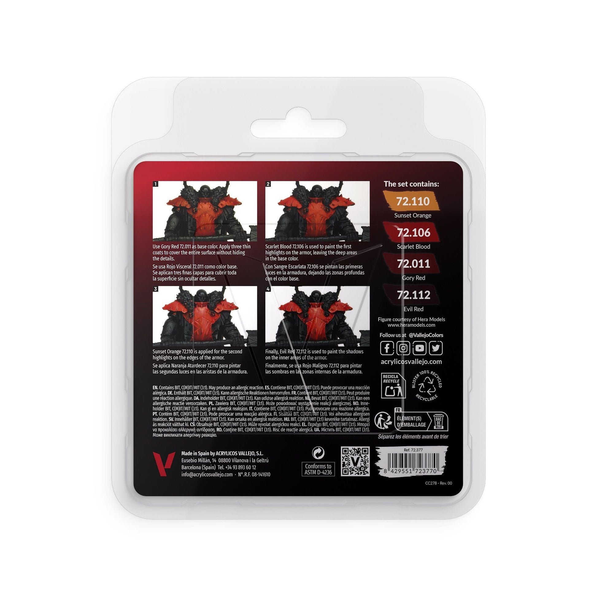 Vallejo Game Color Red Colors Acrylic Paint Set Vallejo