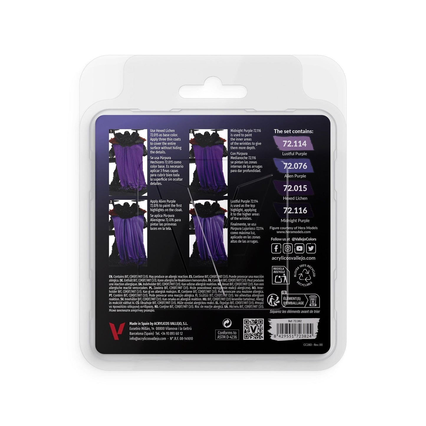 Vallejo Game Color Purple Colours Acrylic Paint Set Vallejo
