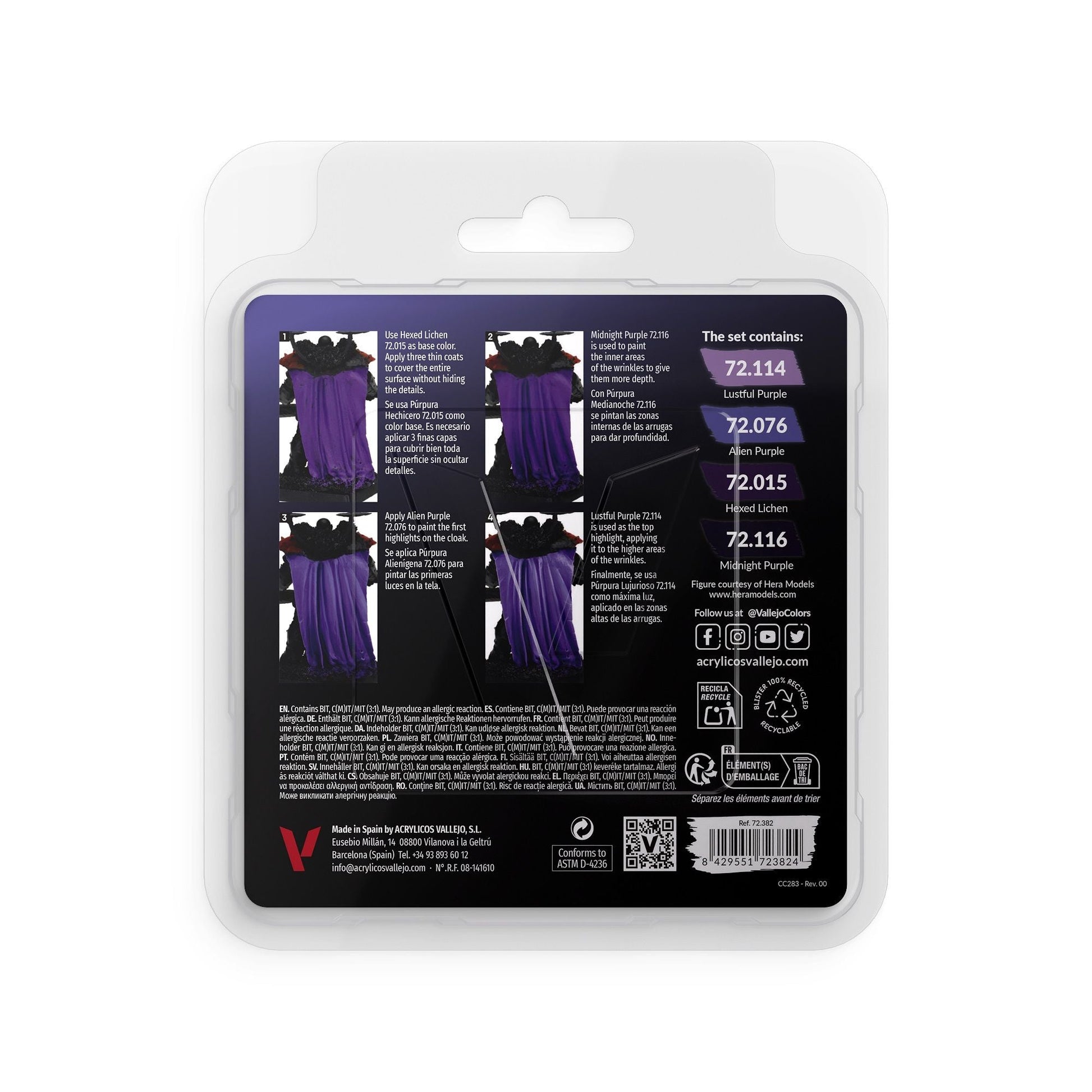 Vallejo Game Color Purple Colours Acrylic Paint Set Vallejo