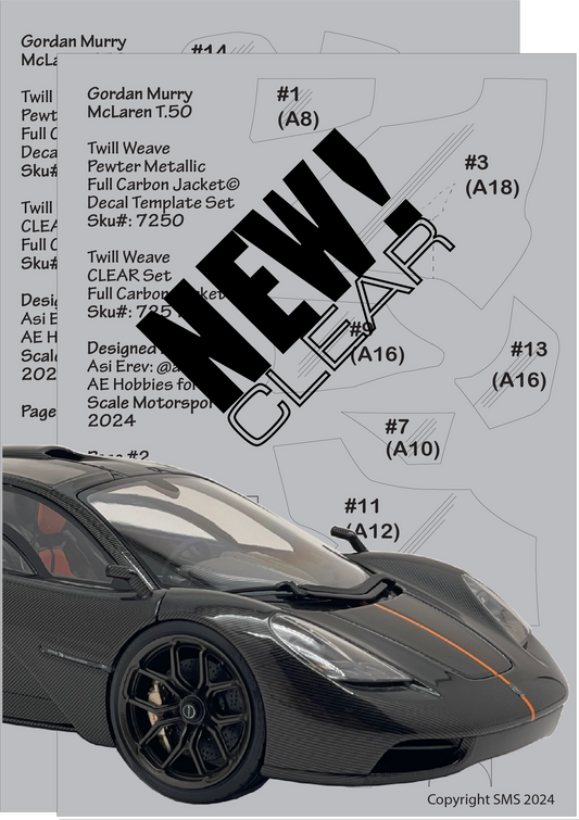 Scale Motorsport 1/24 Gordon Murray T.50 Full Carbon Jacket - Clear Scale Motorsport