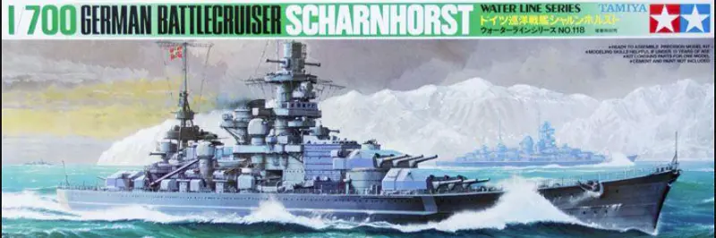 Tamiya 1:700 German Battle Cruiser Scharnhorst Plastic Model Kit