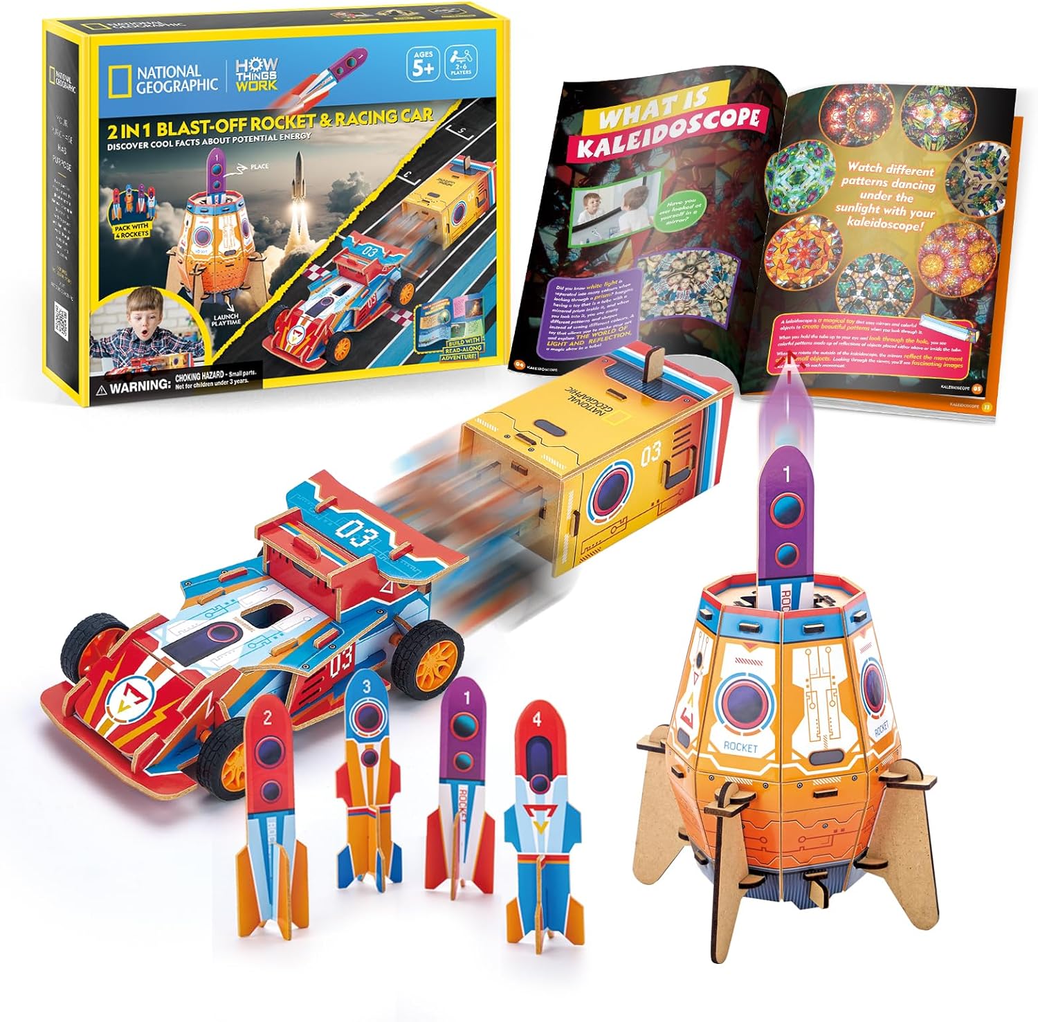 Cubic Fun National Geographic 2 in 1 Blast-Off Rocket & Racing Car Cubic Fun