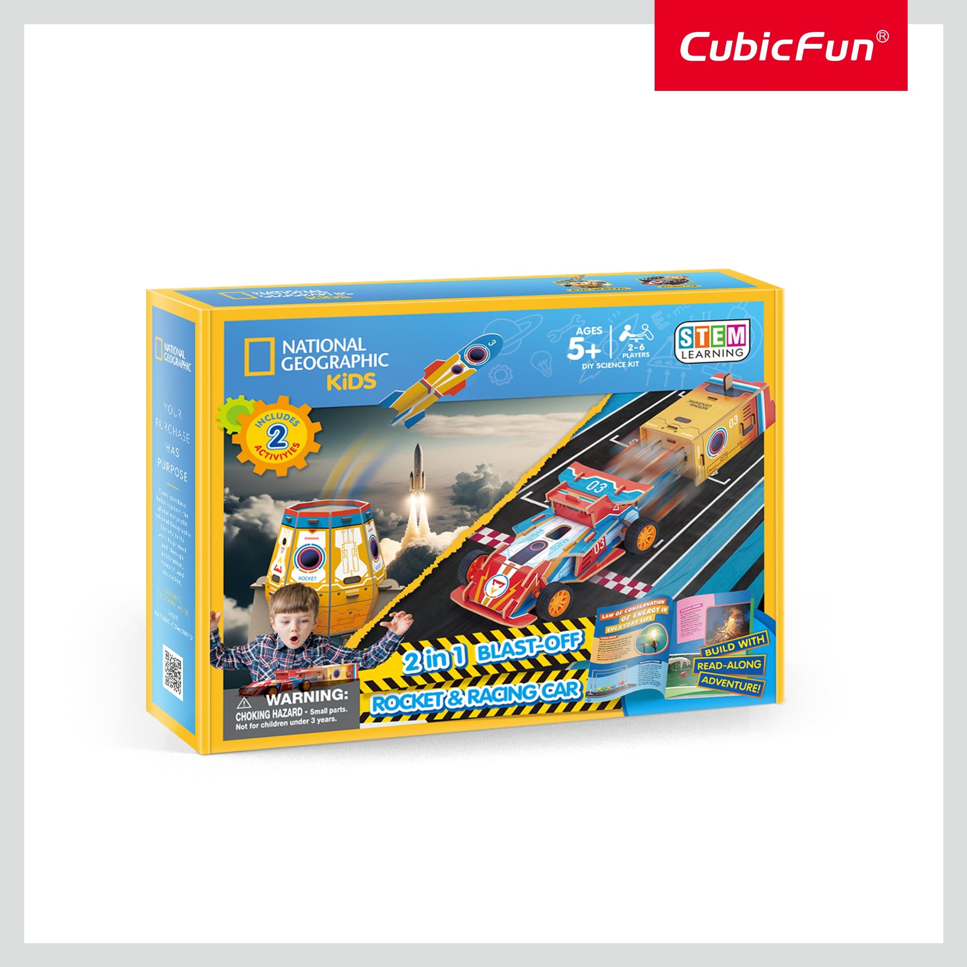 Cubic Fun National Geographic 2 in 1 Blast-Off Rocket & Racing Car Cubic Fun