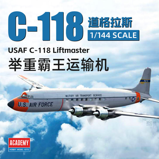 Academy 1/144 USAF C-118 Liftmaster Plastic Model Kit