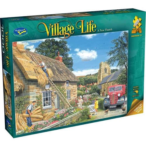 Holdson 1000 Piece Jigsaw Puzzle Village Life A New Thatch Holdson