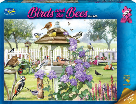 Holdson 1000 Piece Jigsaw Puzzle Birds and the Bees Bird Table Holdson