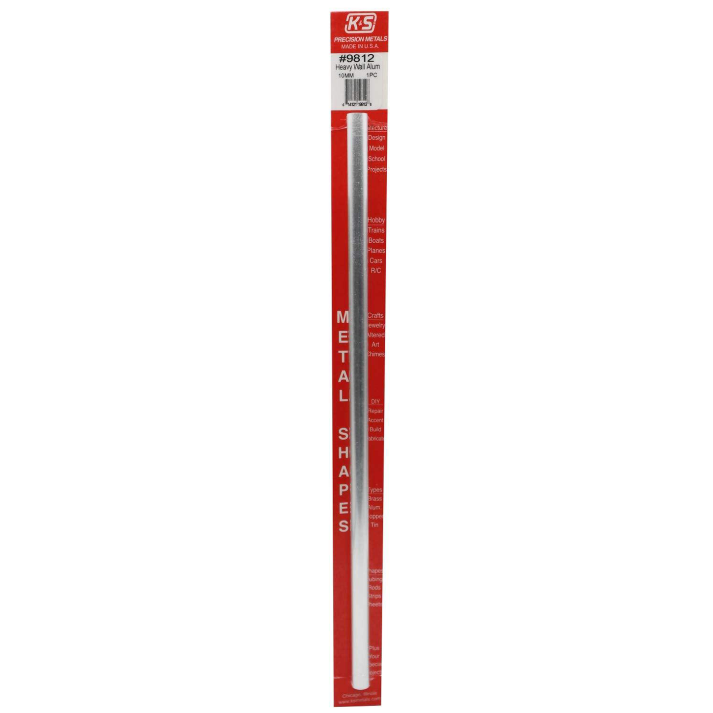 K&S Aluminium Tube 10 x 300mm 0.89 Wall (1 Piece) Franklin Hobbies Ltd