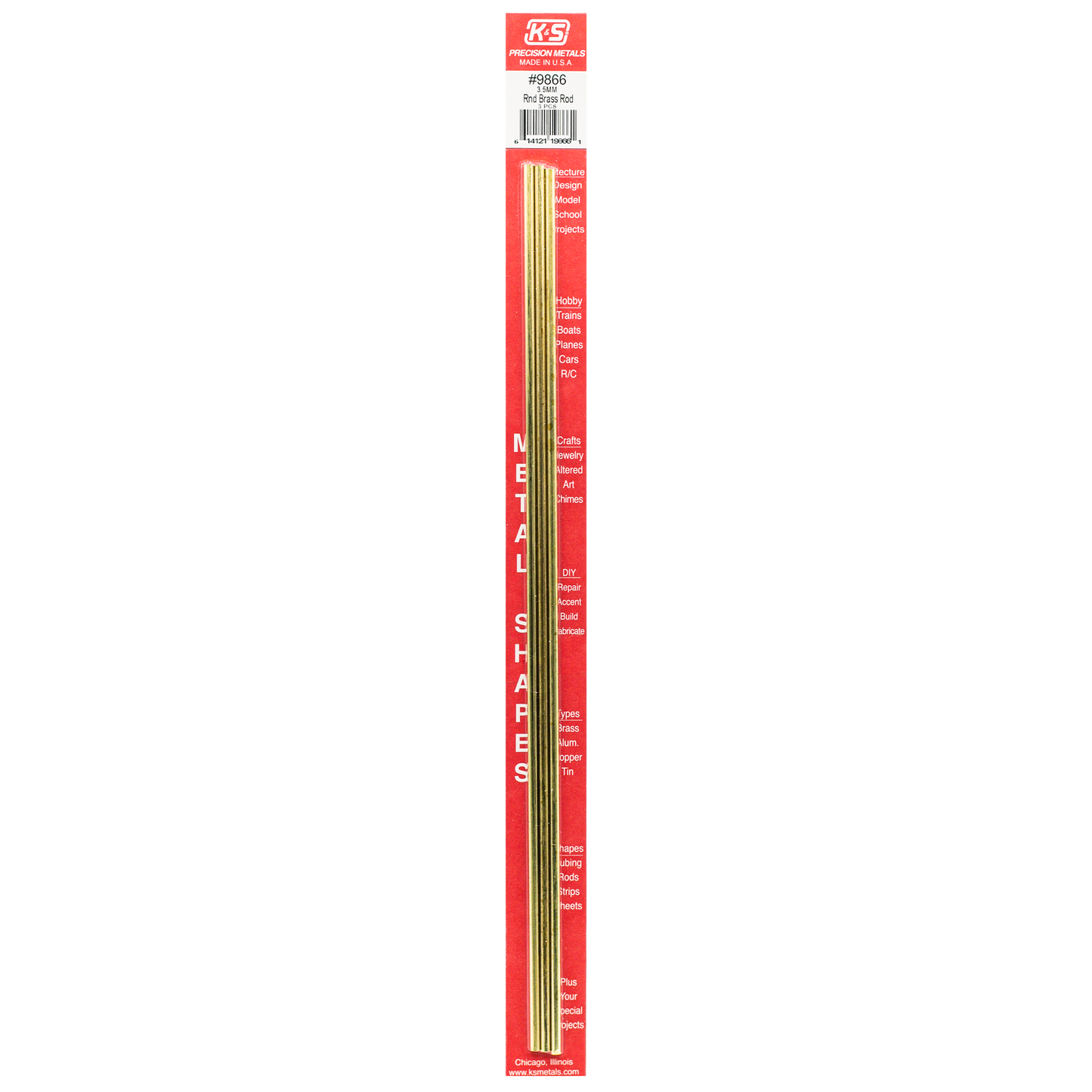 K&S Brass Tube 3.5 x 300mm (3 Pieces)