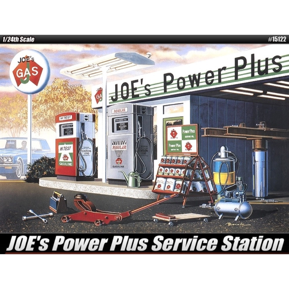 Academy 1/24 Joe's Power Plus Gas Service Station Plastic Model Kit Academy