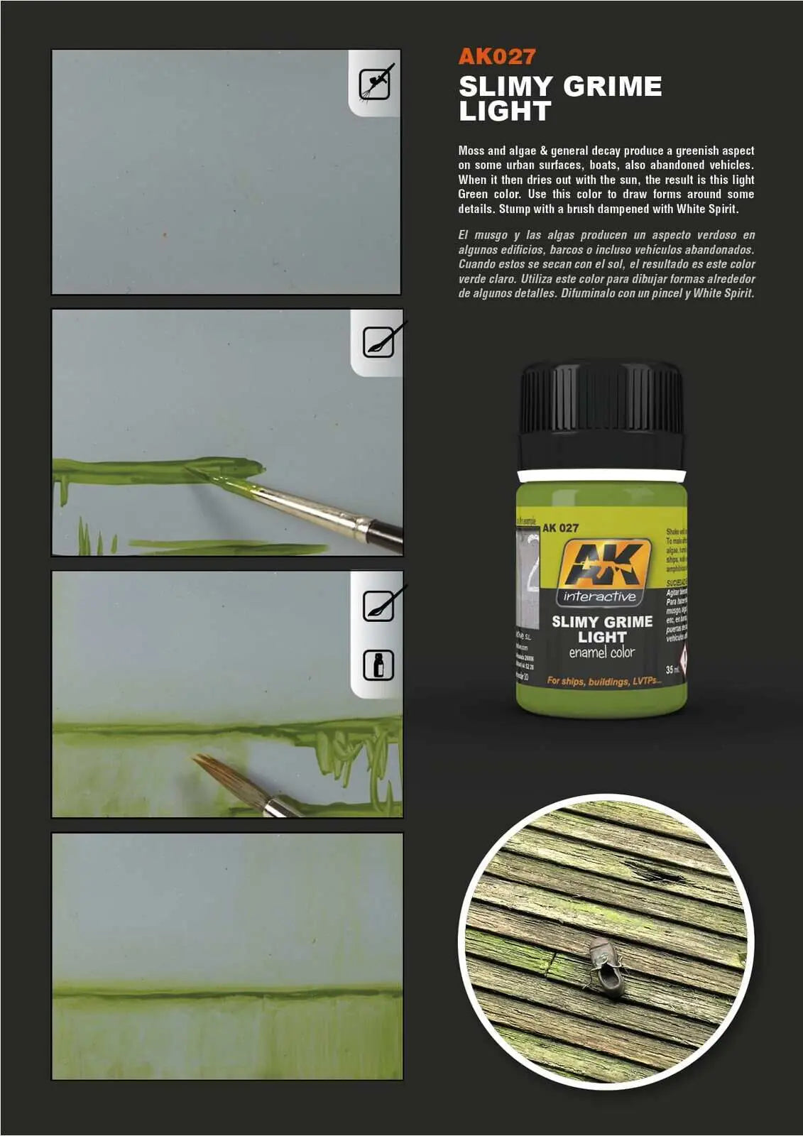 AK Interactive Weathering: Slimy Grime Light 35ml Enamel Paint AK Interactive