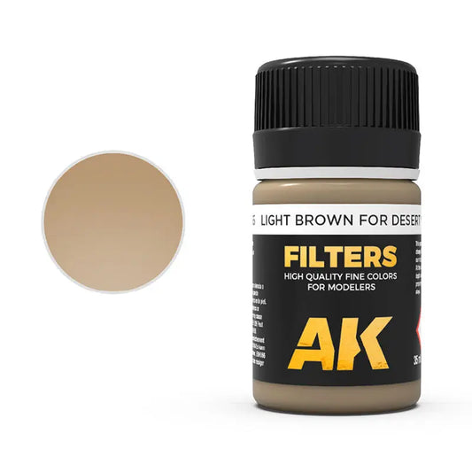 AK Interactive Weathering: Light Brown for Desert Yellow (Afrika Korps Filter) 35ml Enamel Paint AK Interactive