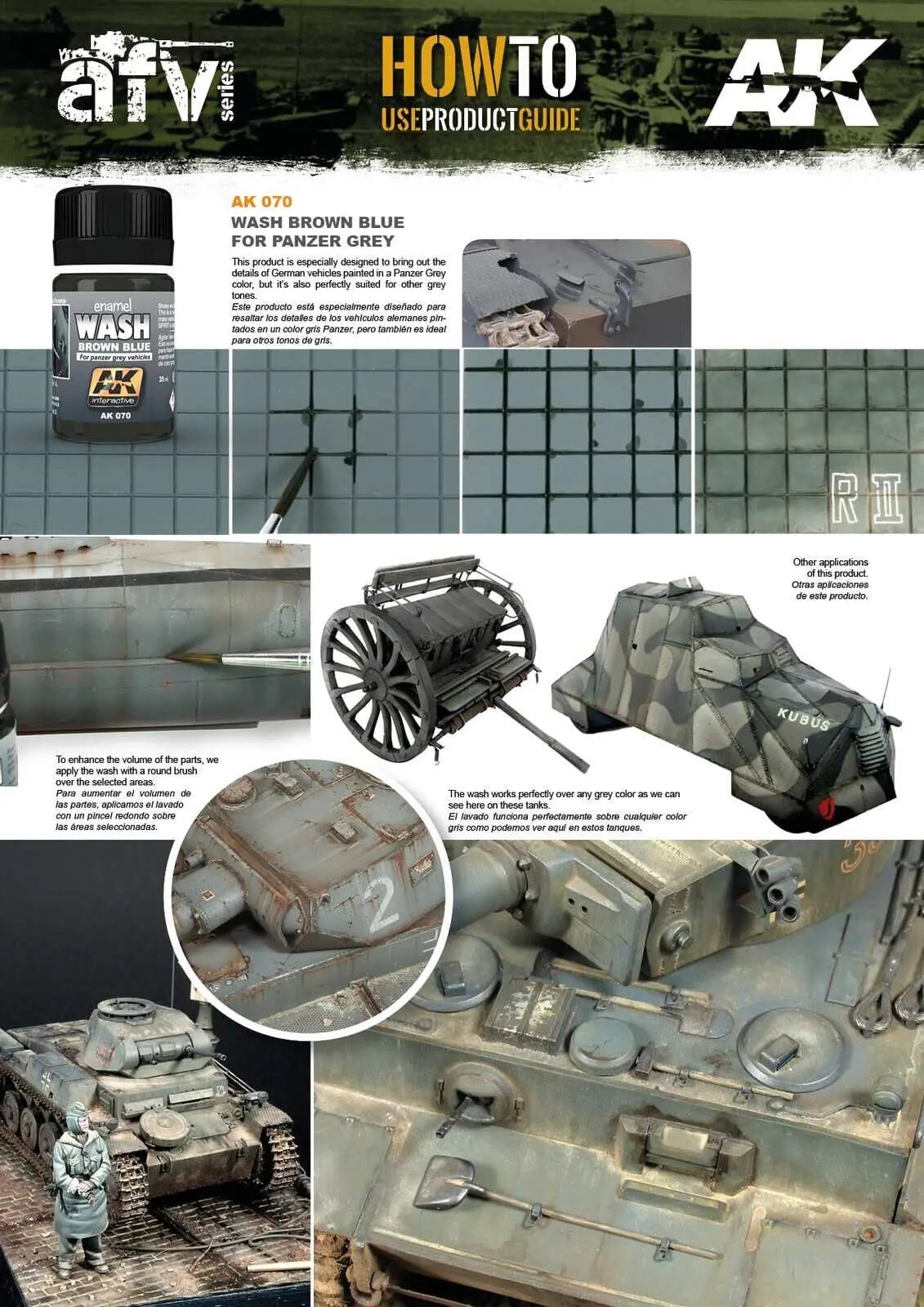AK Interactive Weathering: Wash For Panzer Grey Vehicles 35ml Enamel Paint AK Interactive
