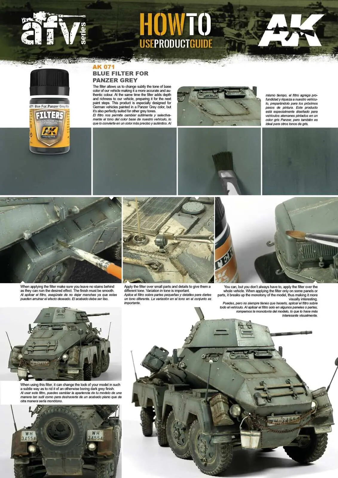 AK Interactive Weathering: Filter For Panzer Grey Vehicles 35ml Enamel Paint AK Interactive