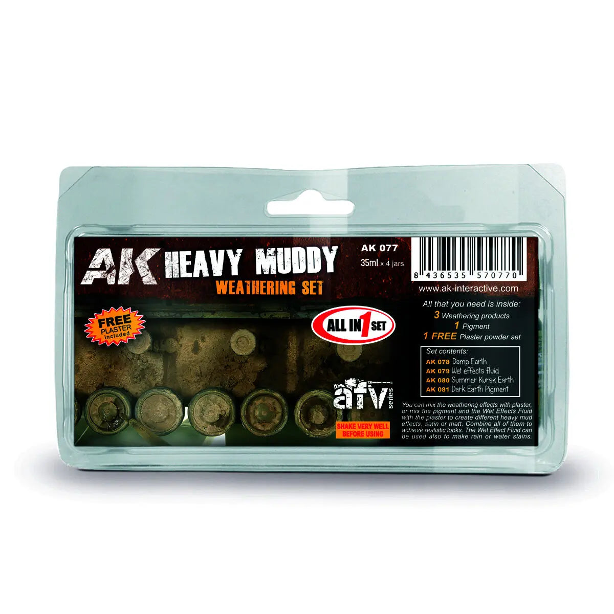 AK Interactive Weathering: Heavy Muddy Enamel Paint Set AK Interactive