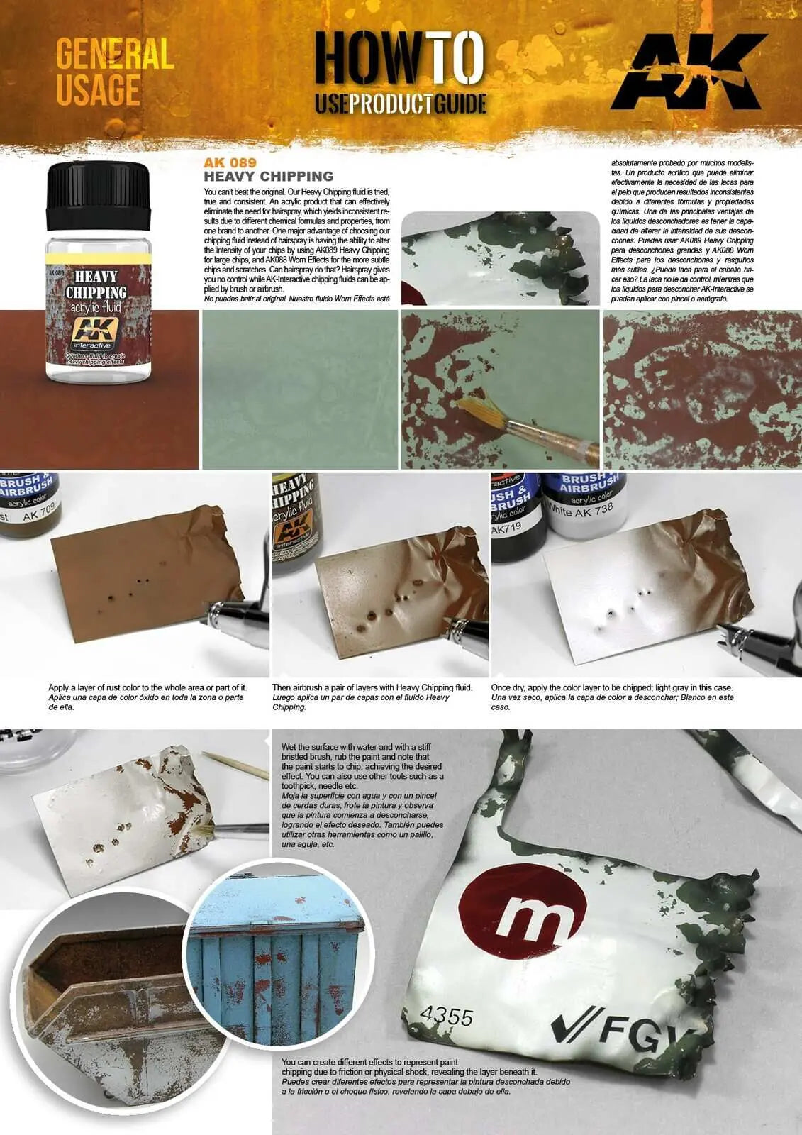 AK Interactive Weathering: Heavy Chipping Effects Acrylic Fluid 35ml Enamel Paint AK Interactive