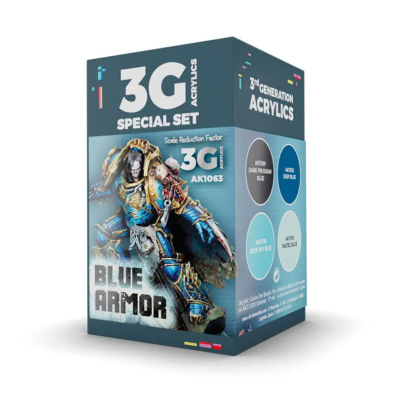 AK Interactive Wargame: Blue Armor Acrylic Paint Set 3rd Generation AK Interactive