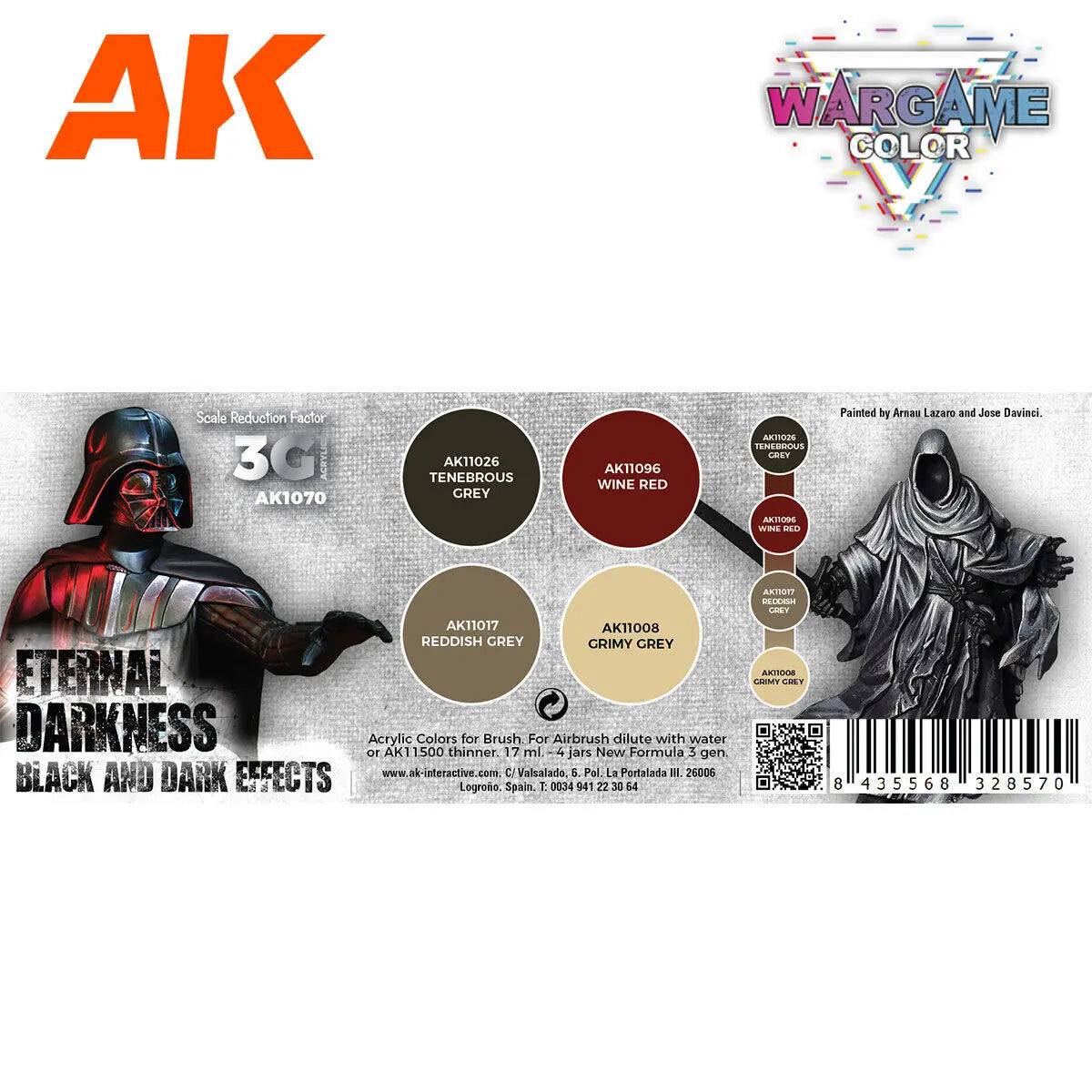 AK Interactive Wargame: Eternal Darkness Acrylic Paint Set 3rd Generation AK Interactive