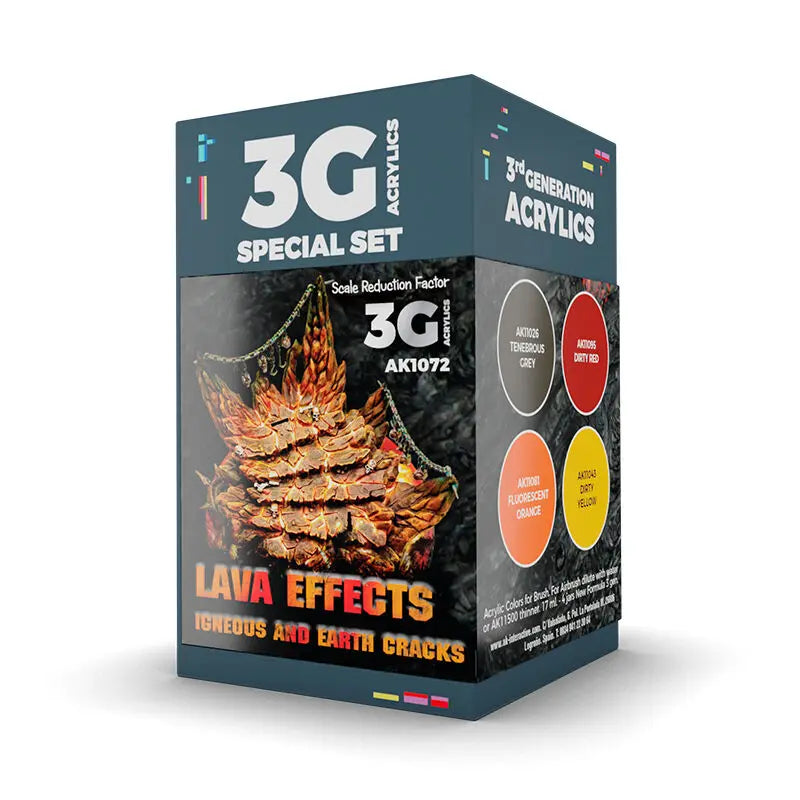 AK Interactive Wargame: Lava Effects Acrylic Paint Set 3rd Generation AK Interactive