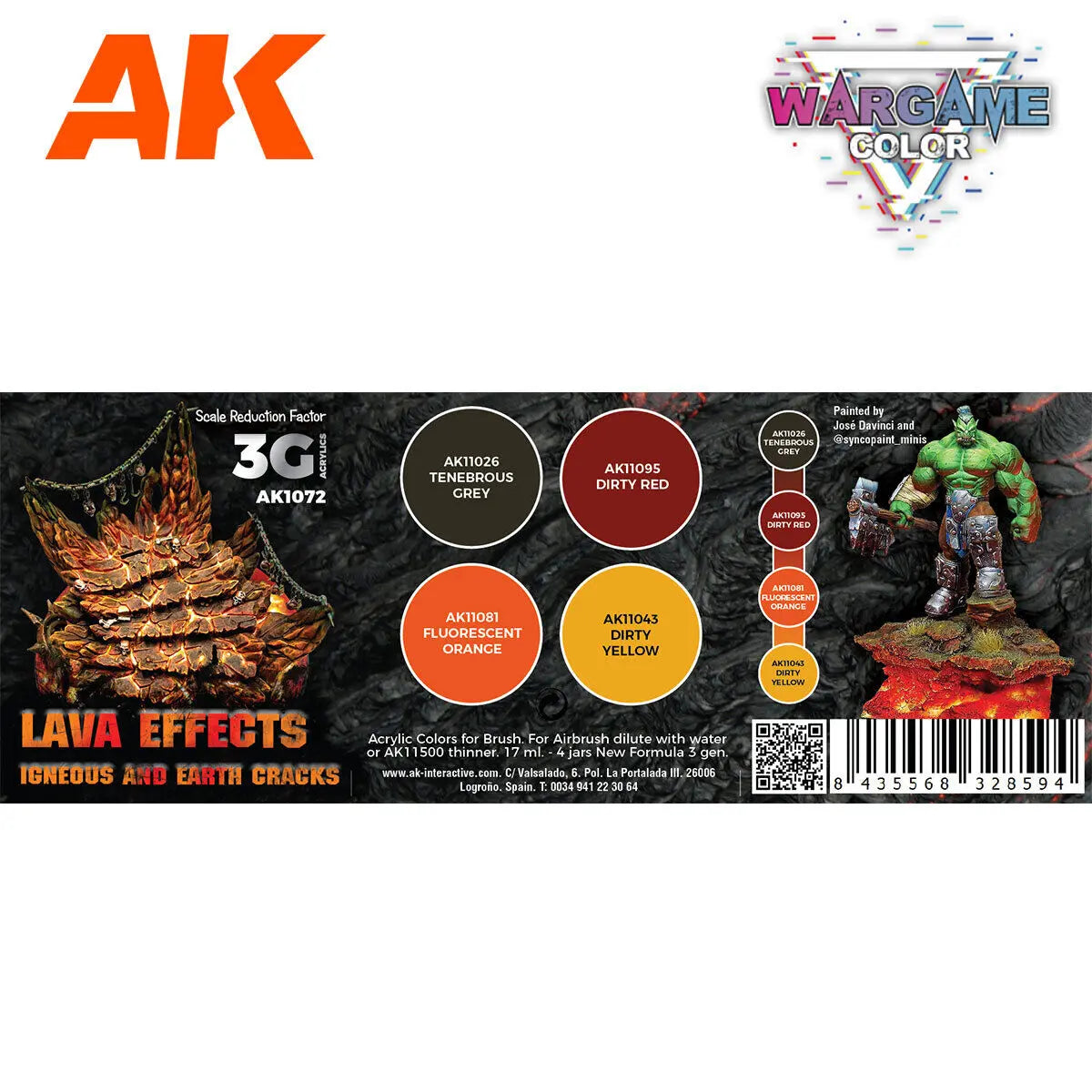 AK Interactive Wargame: Lava Effects Acrylic Paint Set 3rd Generation AK Interactive