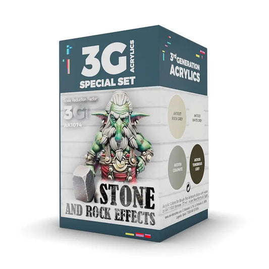 AK Interactive Wargame: Stone And Rock Effects Acrylic Paint Set 3rd Generation AK Interactive
