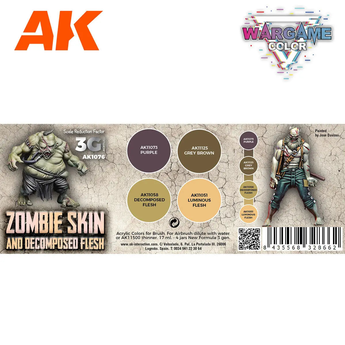 AK Interactive Wargame: Zombie Skin Acrylic Paint Set 3rd Generation AK Interactive