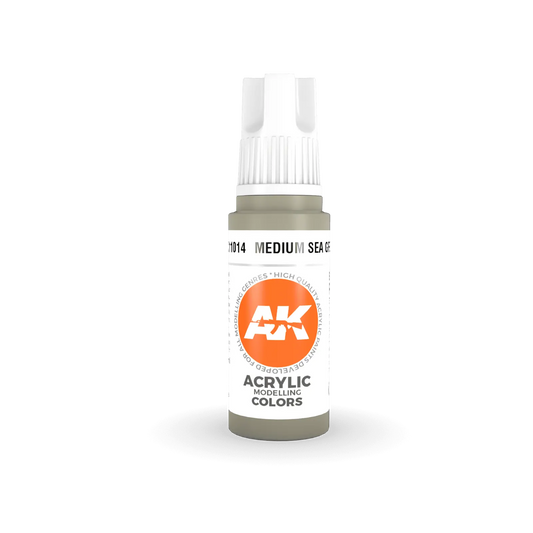 AK Interactive Medium Sea Grey Acrylic Paint 17ml 3rd Generation AK Interactive