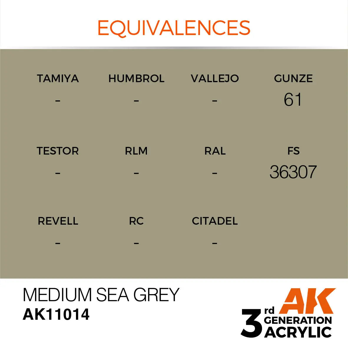 AK Interactive Medium Sea Grey Acrylic Paint 17ml 3rd Generation AK Interactive