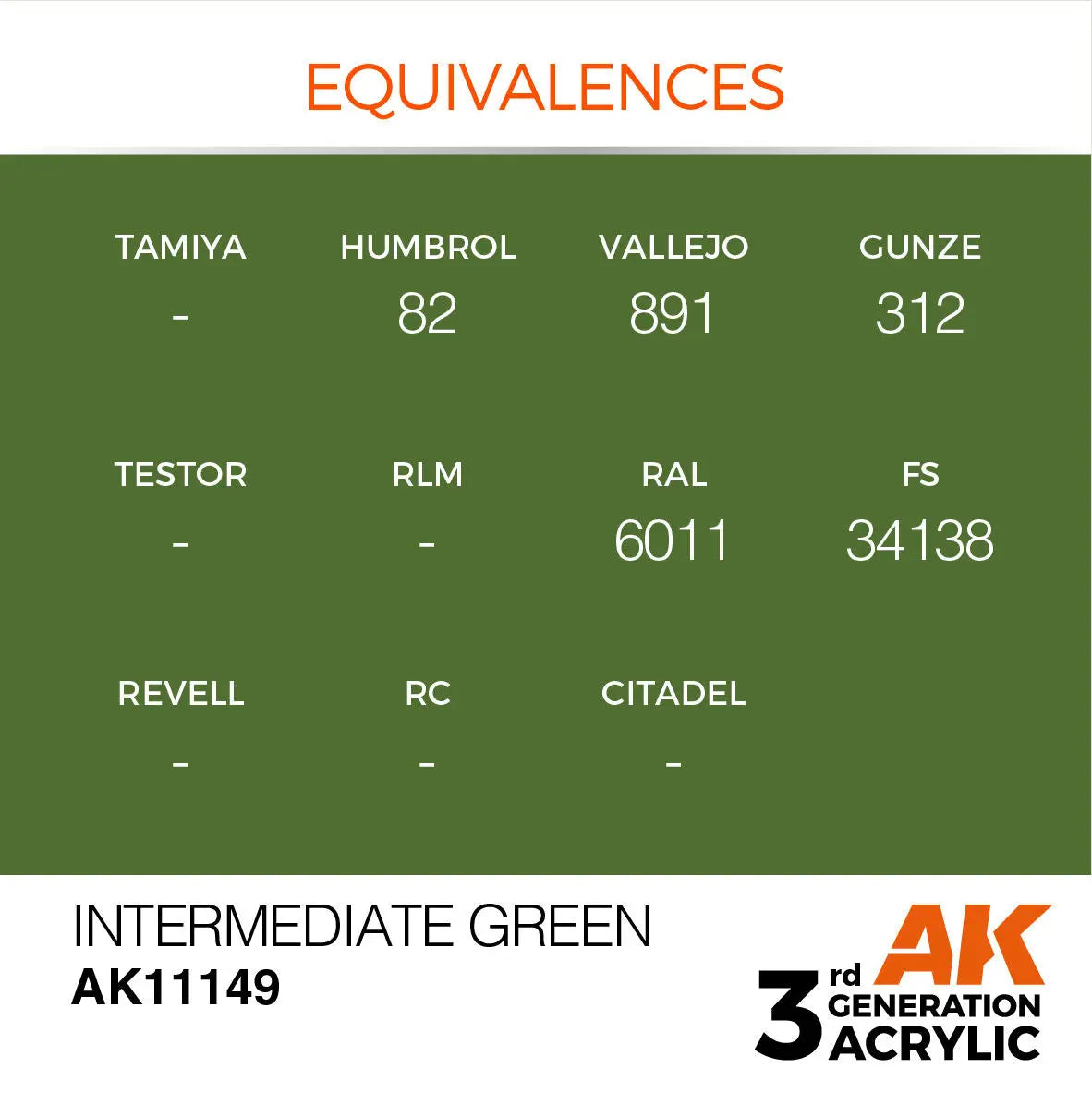AK Interactive Intermediate Green Acrylic Paint 17ml 3rd Generation AK Interactive